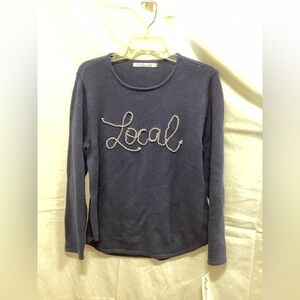 Lulu-B Navy Long Sleeve Top with 'Local' Design